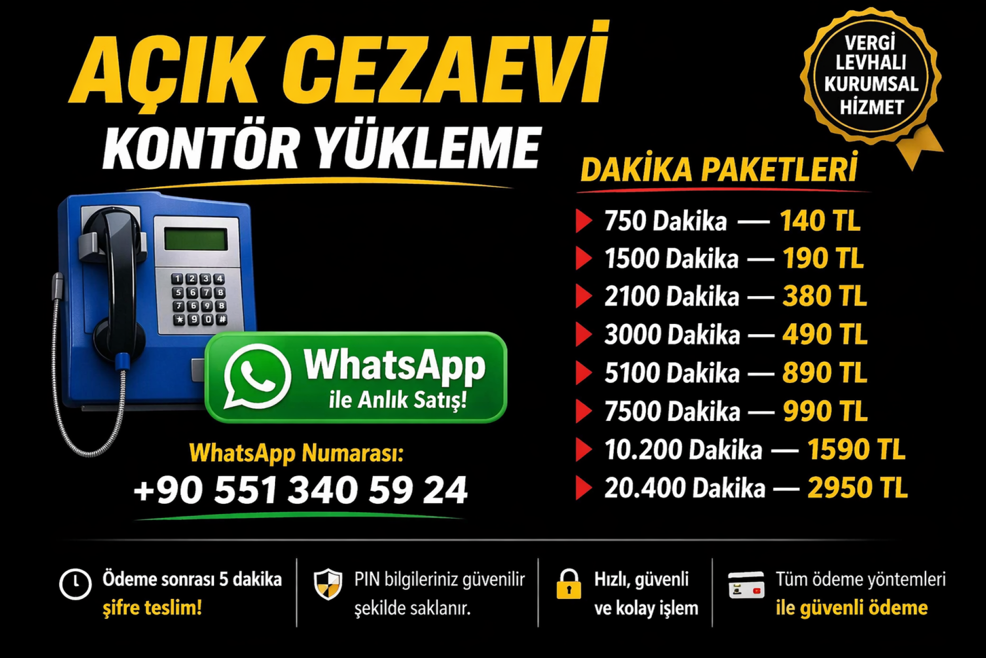 Açık  cezaevi dakika  yükleme